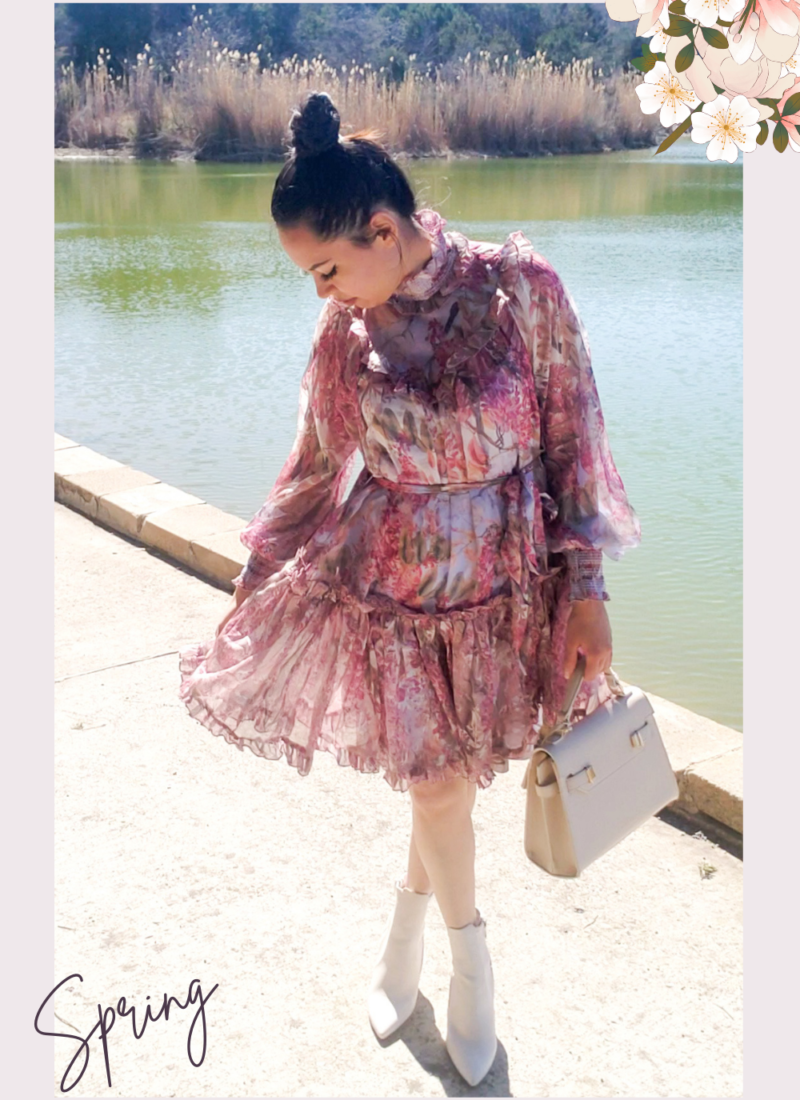 Mini floral ruffle dress for Spring